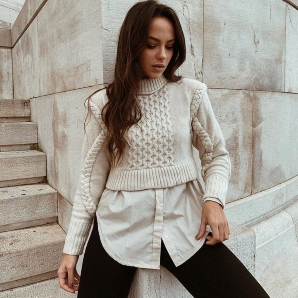 Zara Shoulder Pad Knit Sweater - Picture 10 of 13